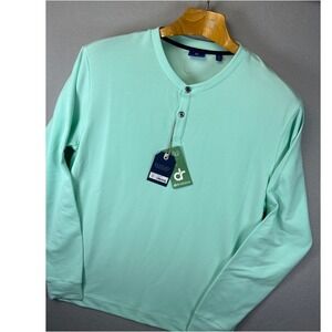 NWT FootJoy Sea Glass Dri Release Golf Henley Mens Size S Long Sleeve Poly Shirt